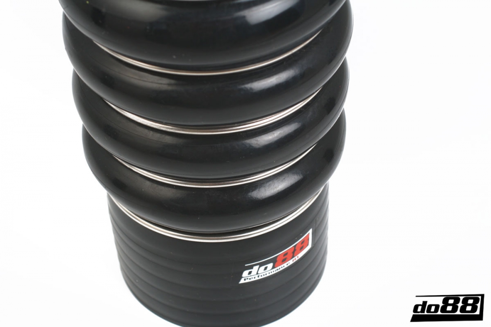 EMUSA 4" Straight Silicone Hose Coupler – Black (2 Pieces) For Intake/Intercooler