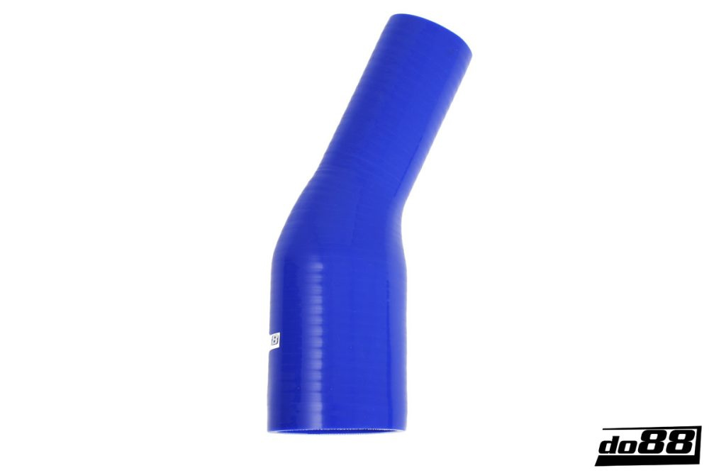 Silicone Hose Blue 25 degree 2,25 - 2,75\'\' (57 - 70mm) in the group Silicone hose / hoses / Silicone hose Blue / Reducing elbow / 25 degree at do88 AB (BR25G57-70)