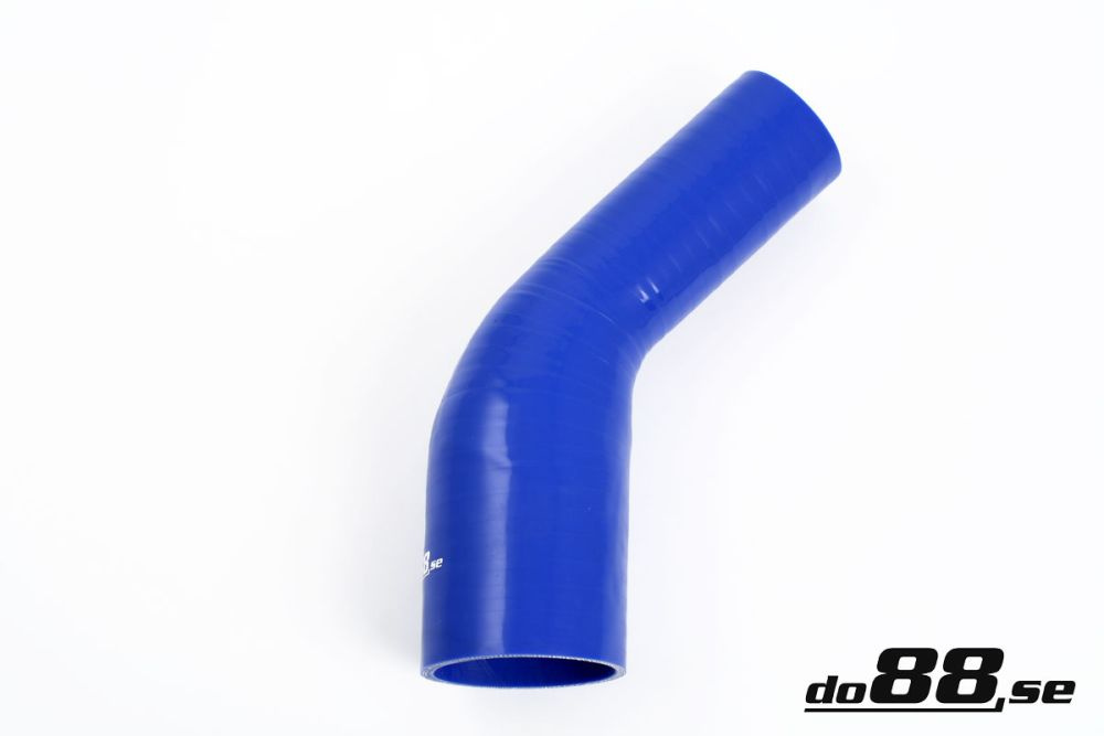 Silicone Hose Blue 45 degree 2,375 - 2,5\'\' (60 - 63mm) in the group Silicone hose / hoses / Silicone hose Blue / Reducing elbow / 45 degree at do88 AB (BR45G60-63)