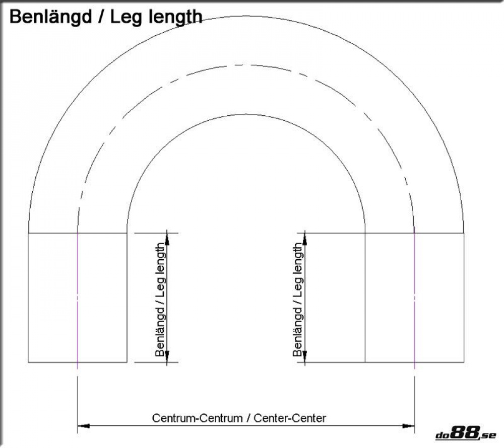 Silicone Hose Red 180 degree 3\'\' (76mm)