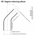 Silicone Hose Red 45 degree 2,375 - 3\'\' (60 - 76mm)