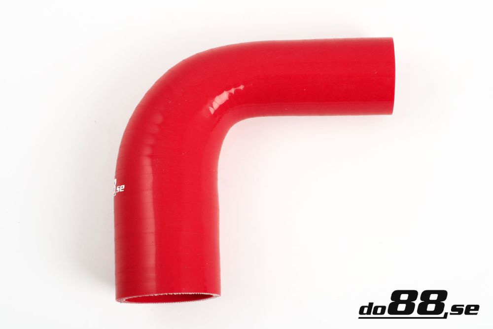 Silicone Hose Red 90 degree 1,75 - 2\'\' (45 - 51mm) in the group Silicone hose / hoses / Silicone hose Red / Reducing elbow / 90 degree at do88 AB (RBR90G45-51)