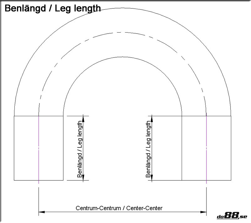 Silicone Hose Black 180 degree 4,5'' (114mm)