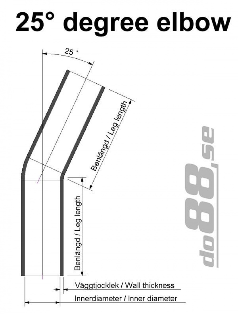 Silicone Hose Black 25 degree 2,375\'\' (60mm) Silicone Hose Black 25 degree 2,375\'\' (60mm)