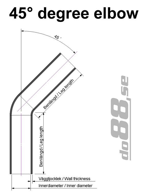 Silicone Hose Black 45 degree 3,125'' (80mm)