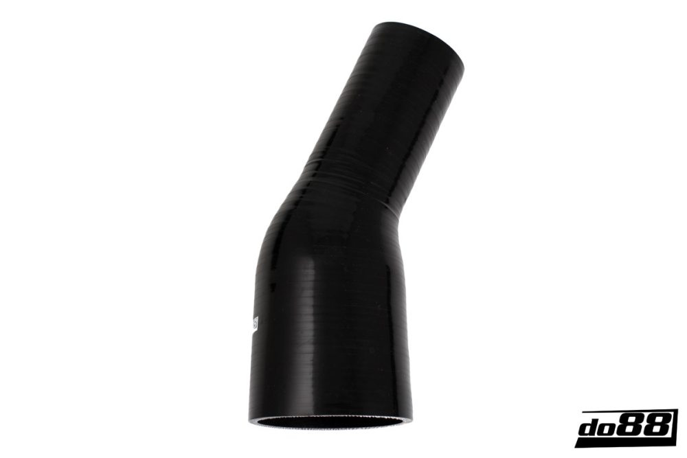 Silicone Hose Black 25 degree 3 - 3,125\'\' (76 - 80mm) in the group Silicone hose / hoses / Silicone hose Black / Reducing elbow / 25 degree at do88 AB (SBR25G76-80)