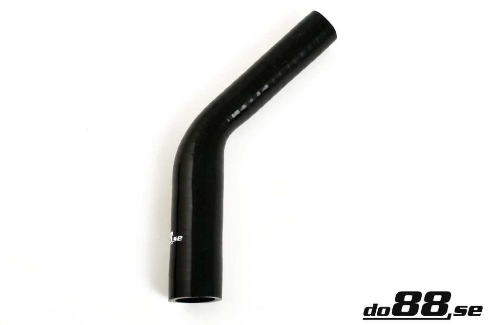 Silicone Hose Black 45 degree 0,5 - 0,625\'\' (13-16mm) in the group Silicone hose / hoses / Silicone hose Black / Reducing elbow / 45 degree at do88 AB (SBR45G13-16)