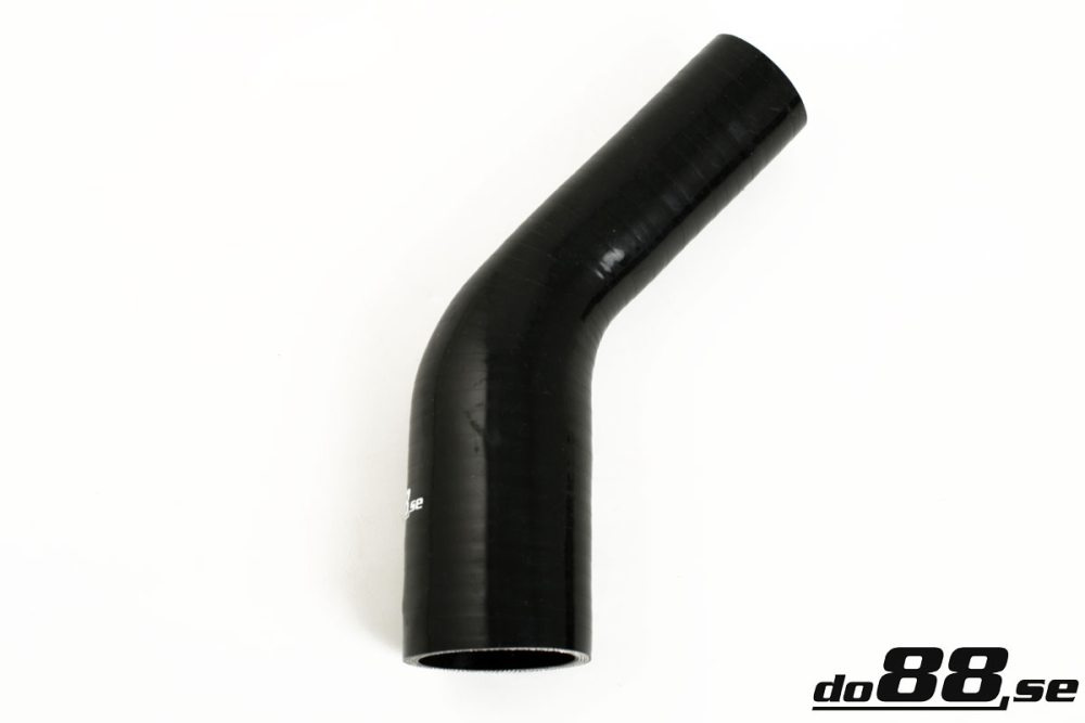 Silicone Hose Black 45 degree 1,625 - 2\'\' (41-51mm) in the group Silicone hose / hoses / Silicone hose Black / Reducing elbow / 45 degree at do88 AB (SBR45G41-51)