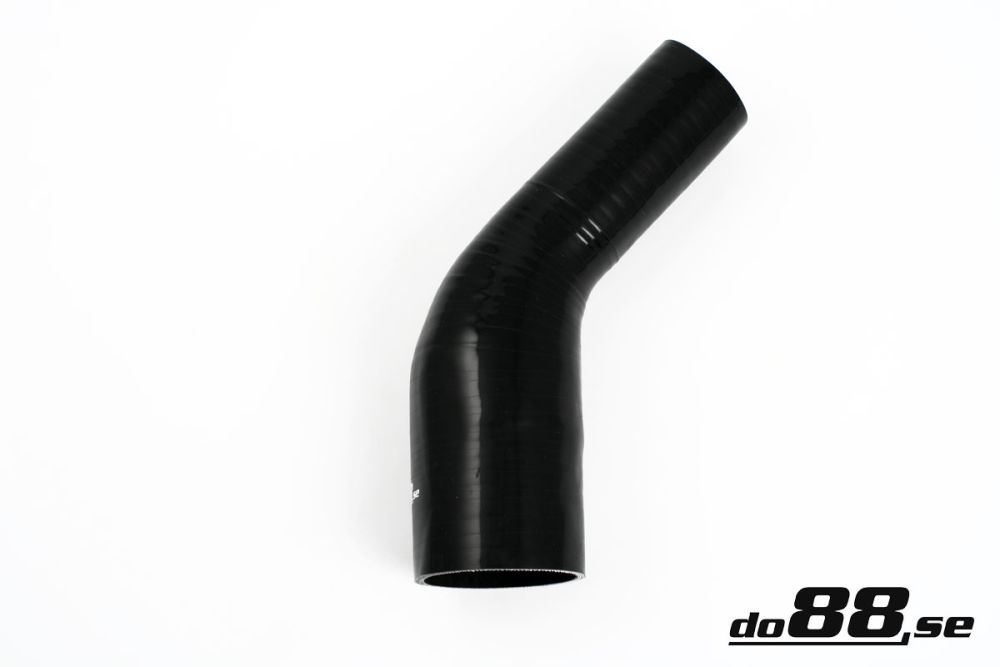 Silicone Hose Black 45 degree 2,25 - 2,75\'\' (57 - 70mm) in the group Silicone hose / hoses / Silicone hose Black / Reducing elbow / 45 degree at do88 AB (SBR45G57-70)