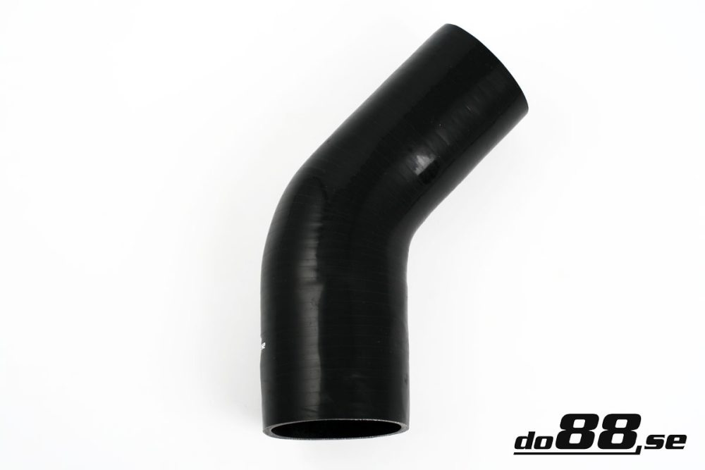 Silicone Hose Black 45 degree 2,75 - 3,5\'\' (70-89mm) in the group Silicone hose / hoses / Silicone hose Black / Reducing elbow / 45 degree at do88 AB (SBR45G70-89)