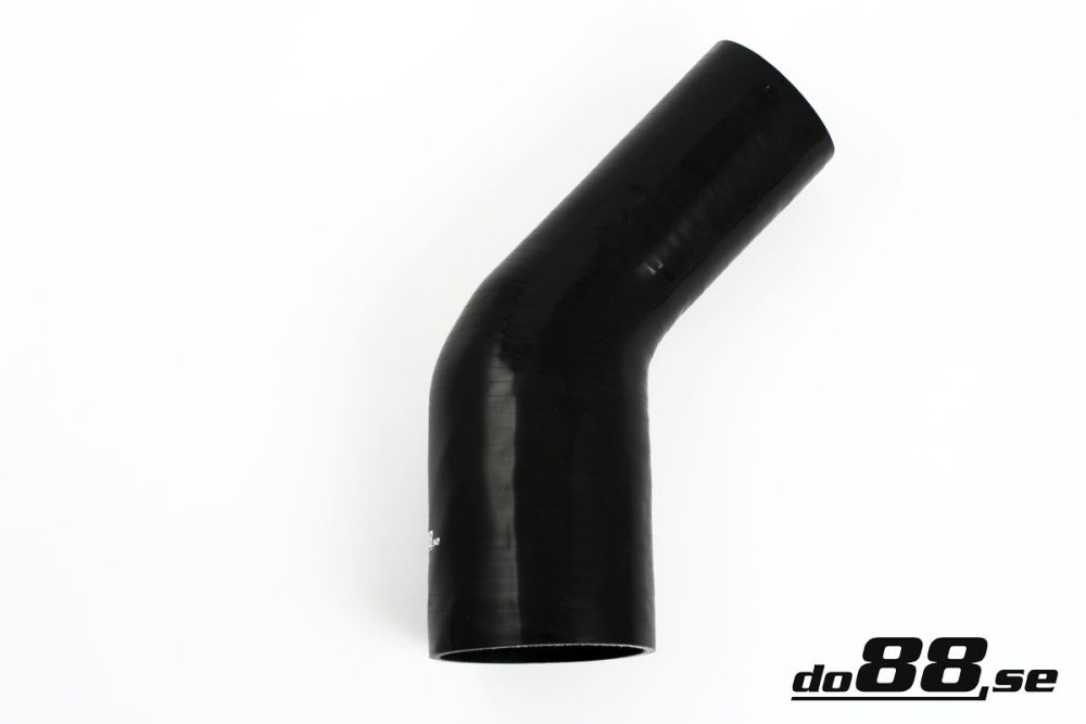 Silicone Hose Black 45 degree 3,125 - 4\'\' (80-102mm) in the group Silicone hose / hoses / Silicone hose Black / Reducing elbow / 45 degree at do88 AB (SBR45G80-102)