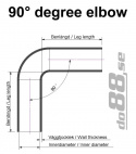 Silicone Hose Black 90 degree 1,75 - 2,5\'\' (45-63mm)