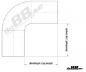 Silicone Hose Black 90 degree 2,375 - 3\'\' (60 - 76mm)