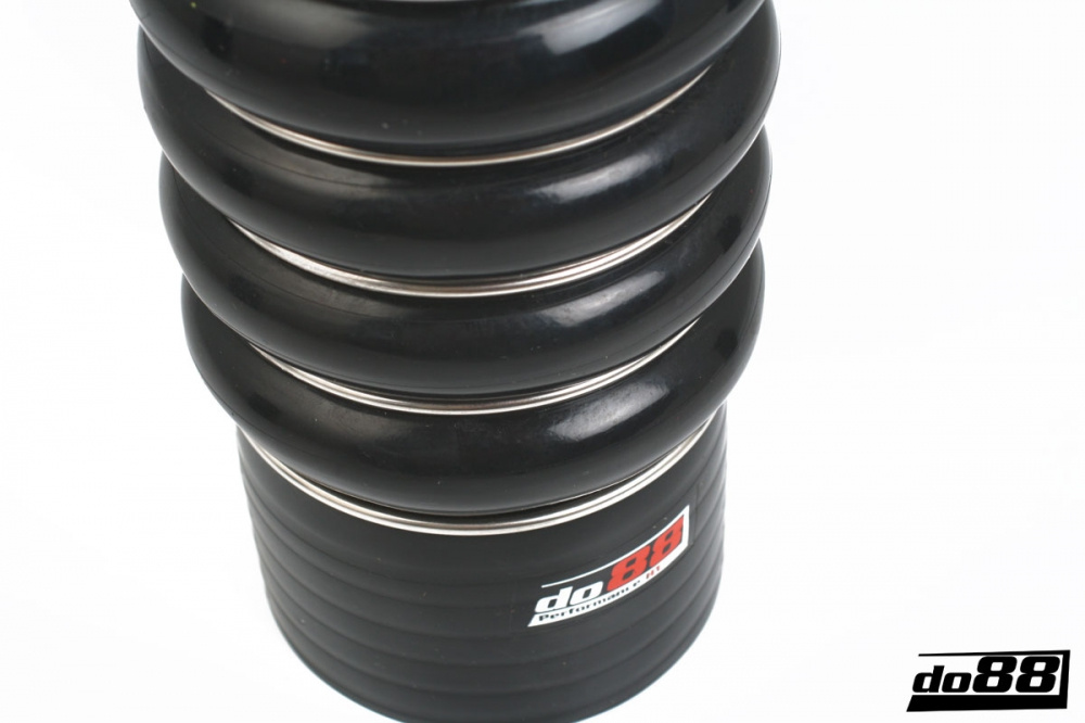 Silicone Hose Black 4-Humps 3,5\'\' (89mm)