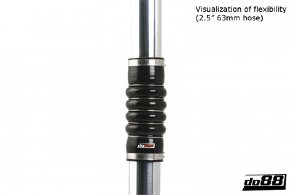 Silicone Hose Black 4-Humps 3,5\'\' (89mm)