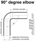 Silicone Hose Black 90 degree long leg 1\'\' (25mm)