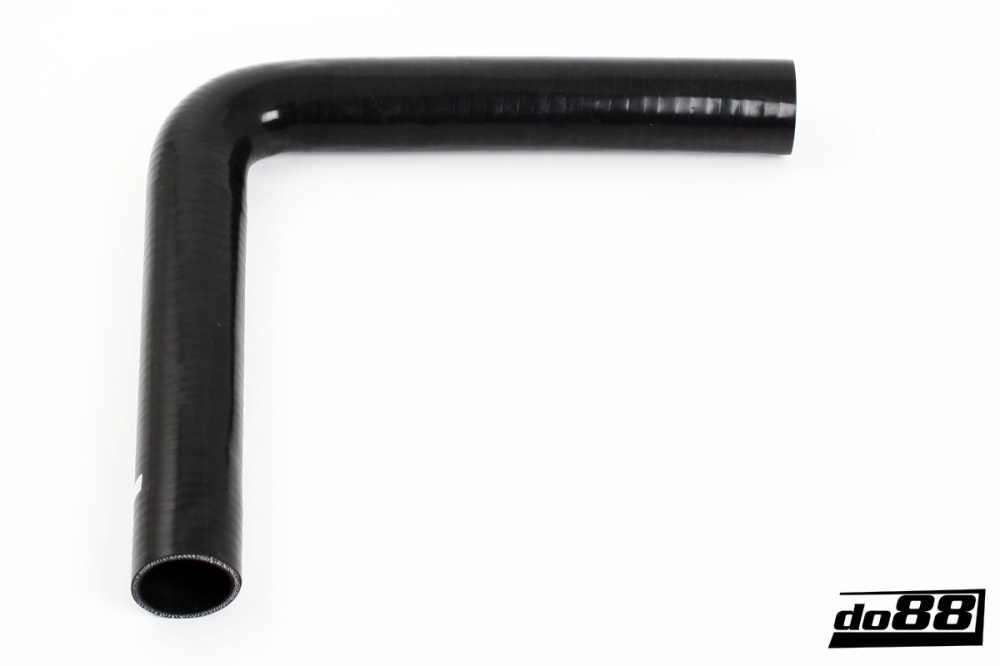 Silicone Hose Black 90 degree long leg 2,375\'\' (60mm) in the group Silicone hose / hoses / Silicone hose Black / Elbows / 90 degrees, extra long at do88 AB (SLB90G60)