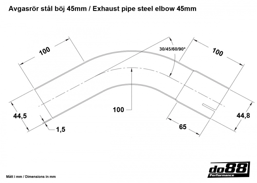 Exhaust pipe steel 90 degree 1,75\'\' (45mm) Exhaust pipe steel 90 degree 1,75\'\' (45mm)