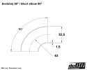Exhaust pipe steel short elbow 90 degree 2,5\'\' (63mm)