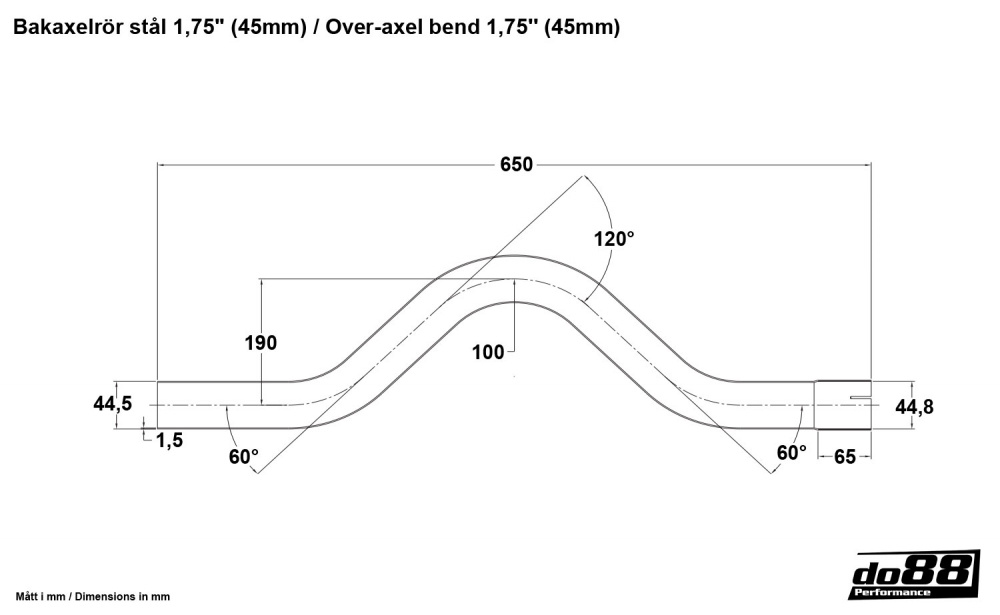 Over-axel bend steel 1,75\'\' (45mm)