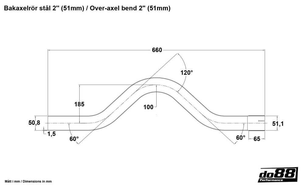 Over-axel bend steel 2\'\' (51mm) Over-axel bend steel 2\'\' (51mm)
