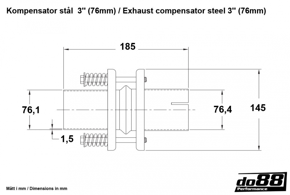 Exhaust compensator steel 3\'\' (76mm) Exhaust compensator steel 3\'\' (76mm)