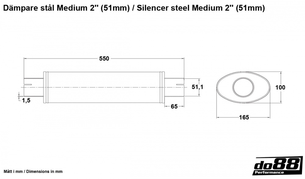 Muffler steel Medium 2\'\' (51mm)